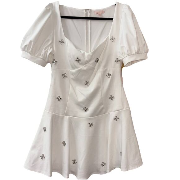 City Studio Dresses & Skirts - NWT City Studios Women's Drop Waist Puff Sleeve Short Dress Sweetheart Neckline